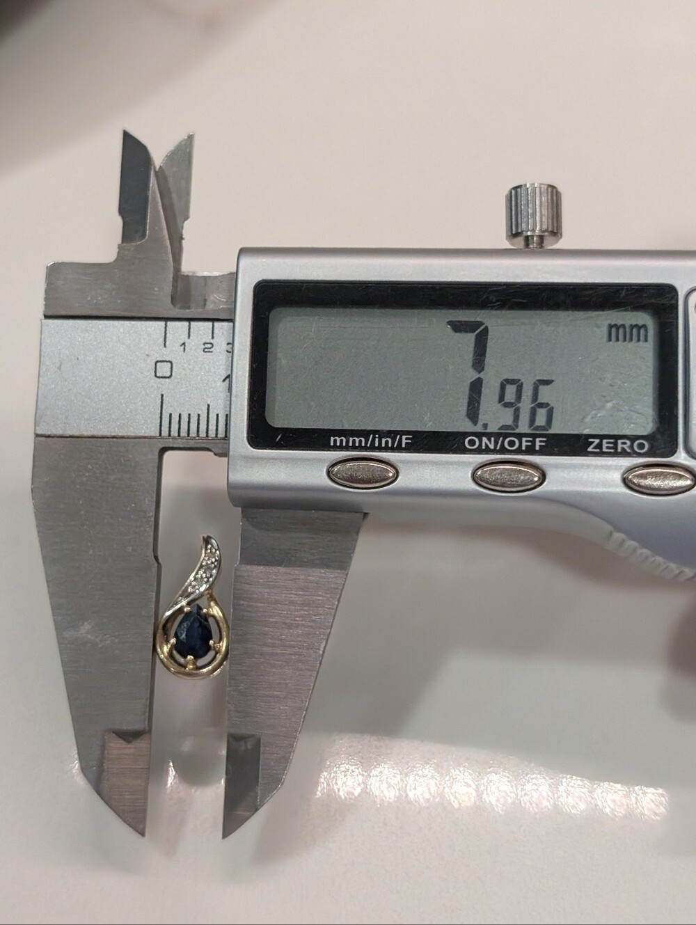 14k Gold Sapphire And Diamond Pendant - Picture 7 of 7